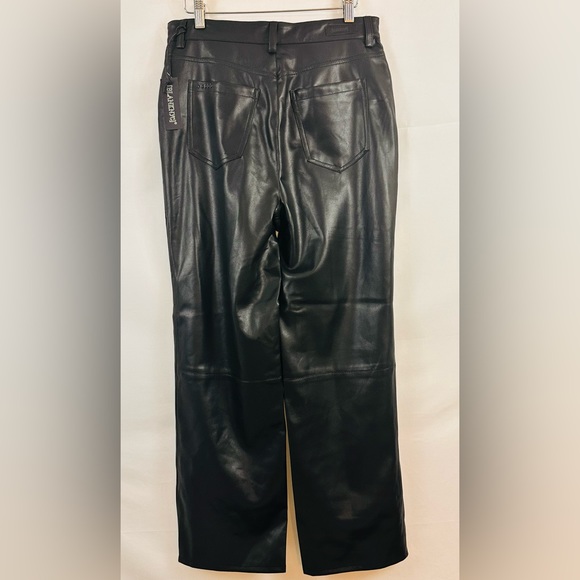 BLANK NYC BLACK The Baxter Straight In Nowhere Road VEGAN LEATHER CROP PANT 29 - Picture 6 of 10